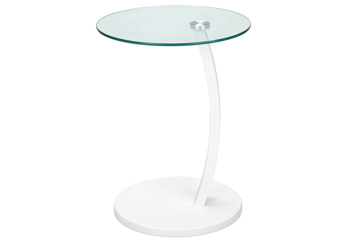Table d'appoint - blanc avec verre trempé - Monarch