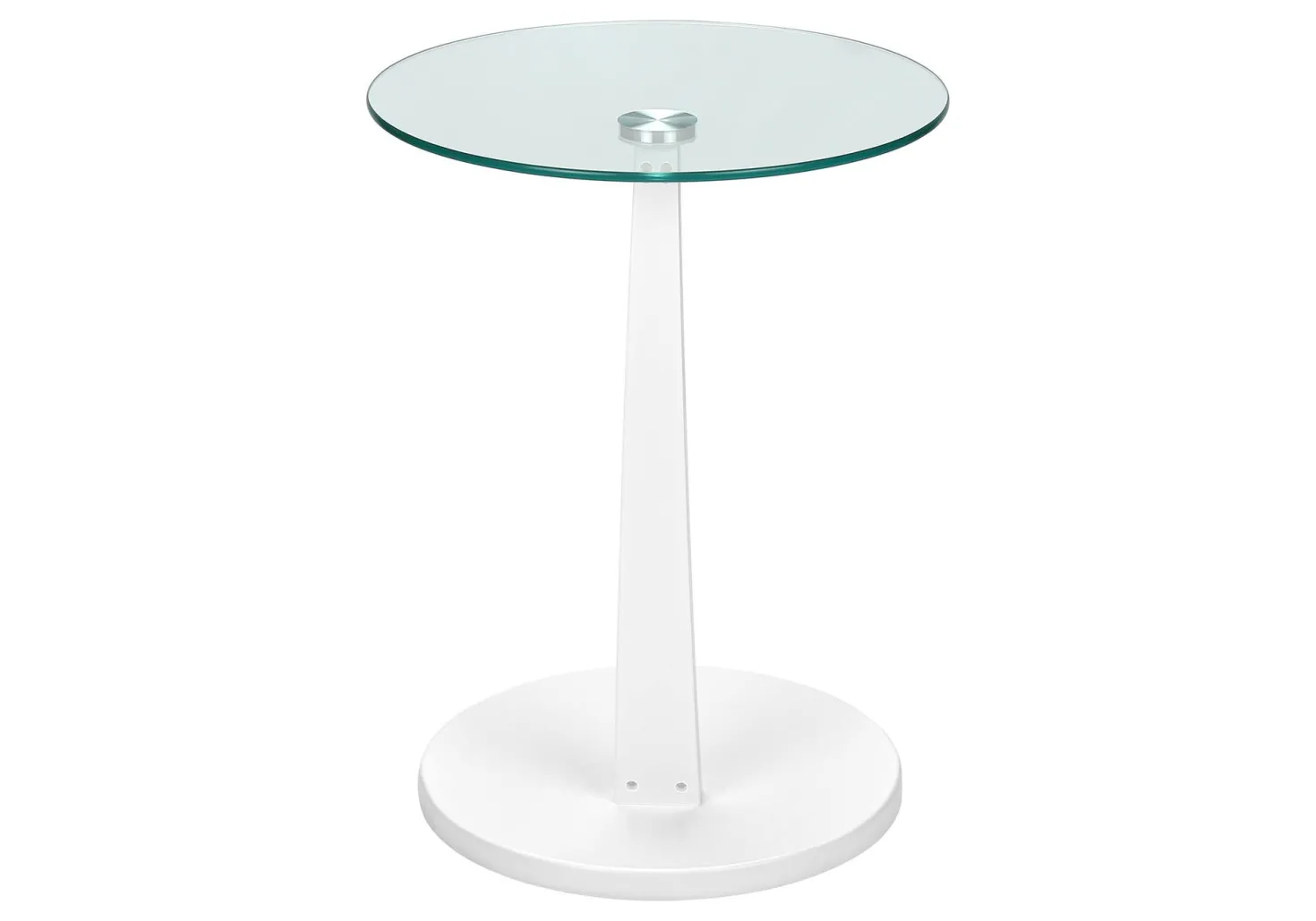 Table d'appoint - blanc avec verre trempé - Monarch