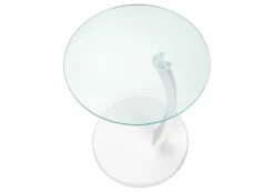 Table d'appoint - blanc avec verre trempé - Monarch