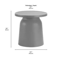 Table d’appoint d’extérieur en résine - gris
