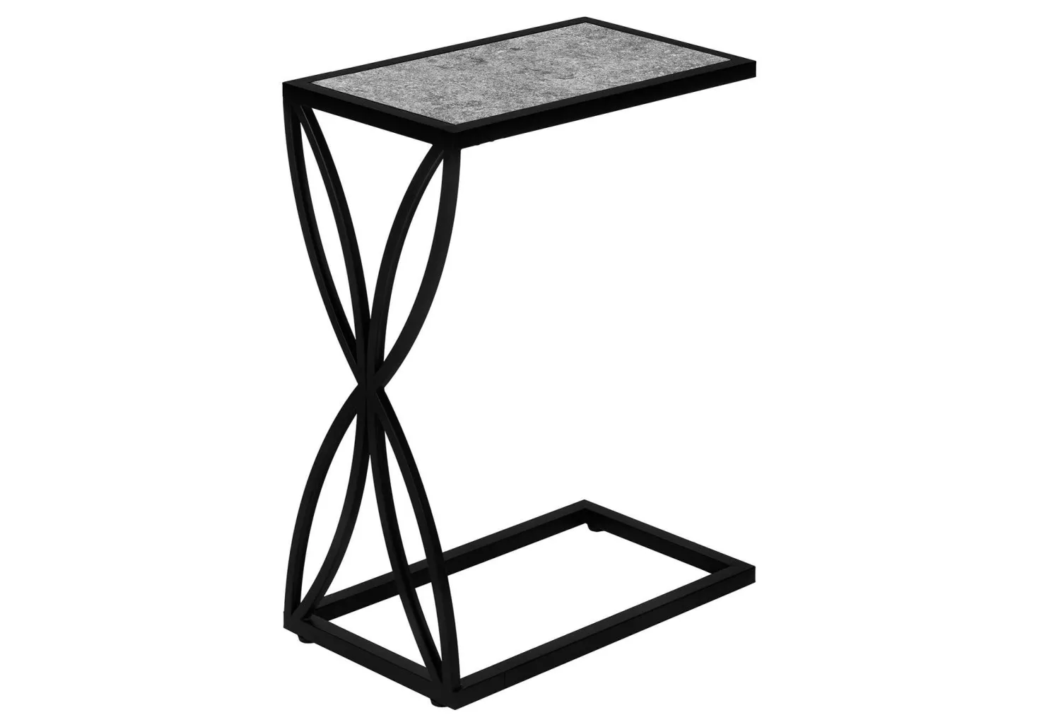 Table d'appoint en c - base avec motif de pétales, rectangulaire - 25"H - fa - Monarch