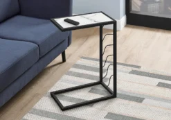Table d'appoint en c - base avec motif de vagues, rectangulaire - 25"H - fau - Monarch