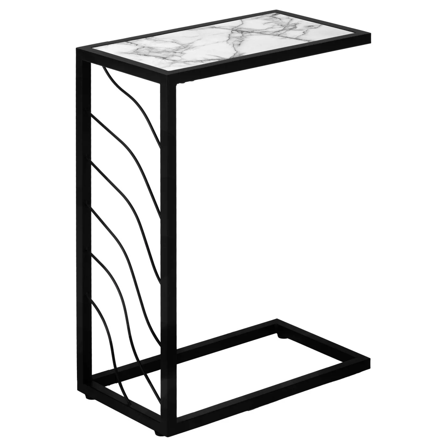 Table d'appoint en c - base avec motif de vagues, rectangulaire - 25"H - fau - Monarch