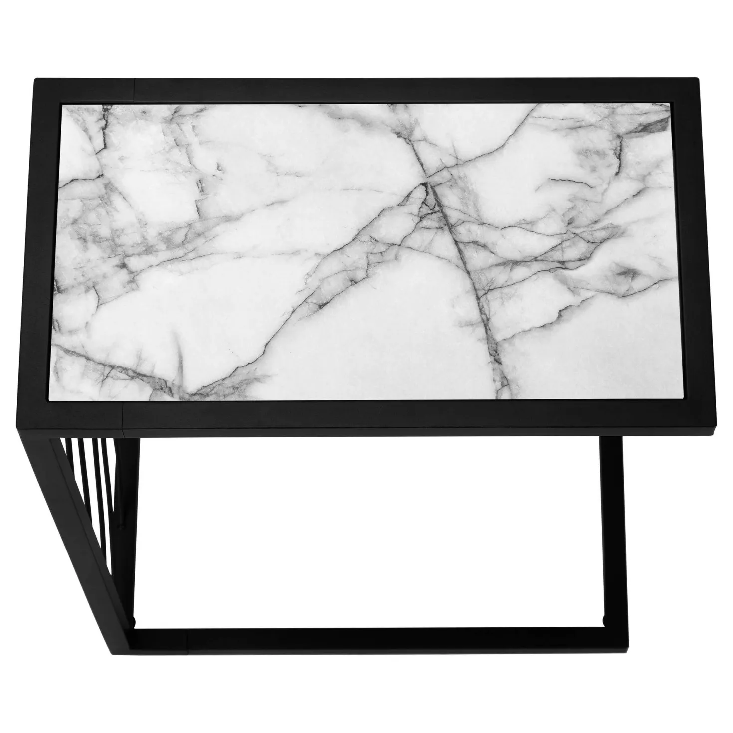 Table d'appoint en c - base avec motif de vagues, rectangulaire - 25"H - fau - Monarch