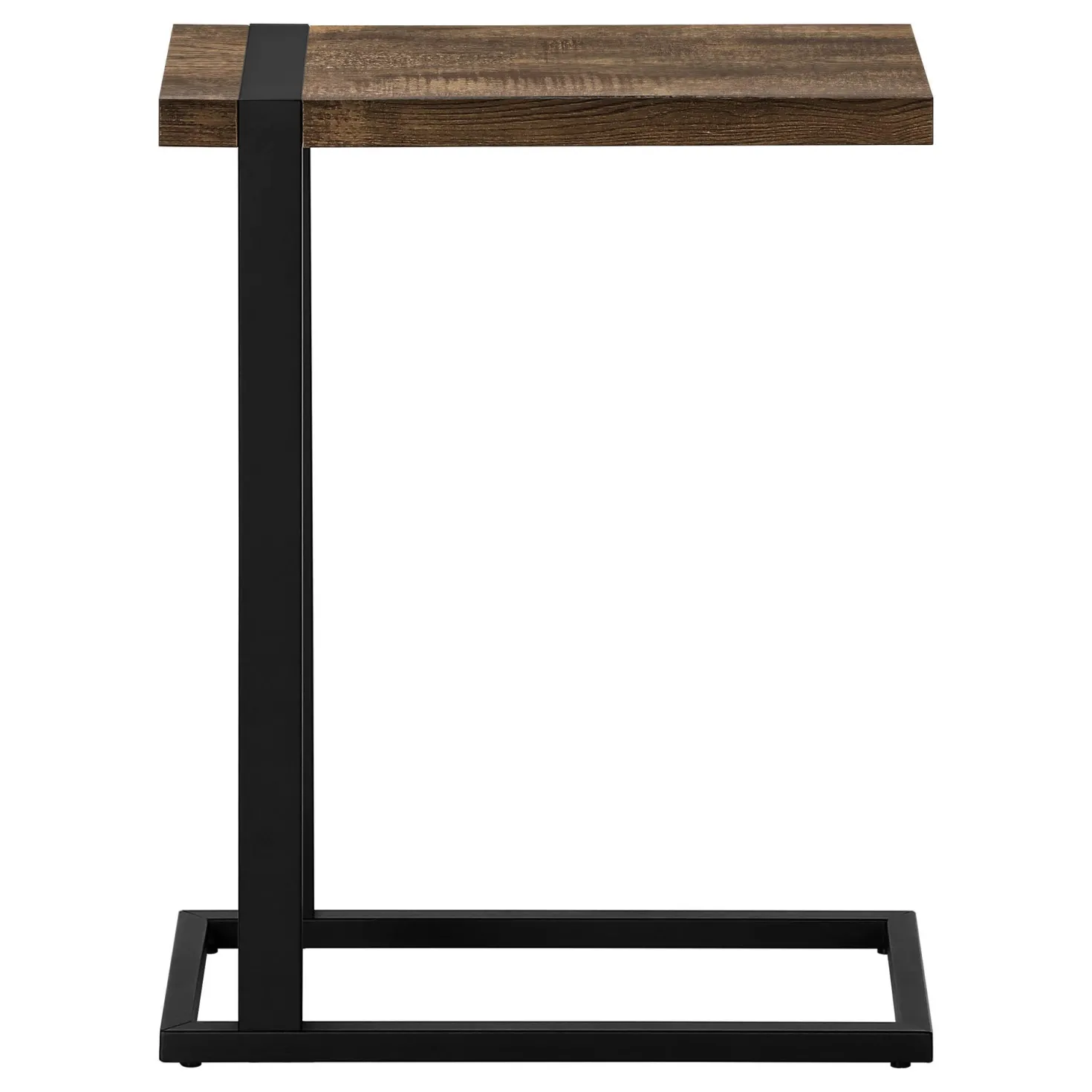 Table d'appoint en c - dessus épais, rectangulaire - 25"H - faux bois récupé - Monarch