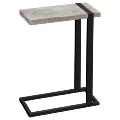 Table d'appoint en c - dessus épais, rectangulaire - 25"H - faux bois récupé - Monarch