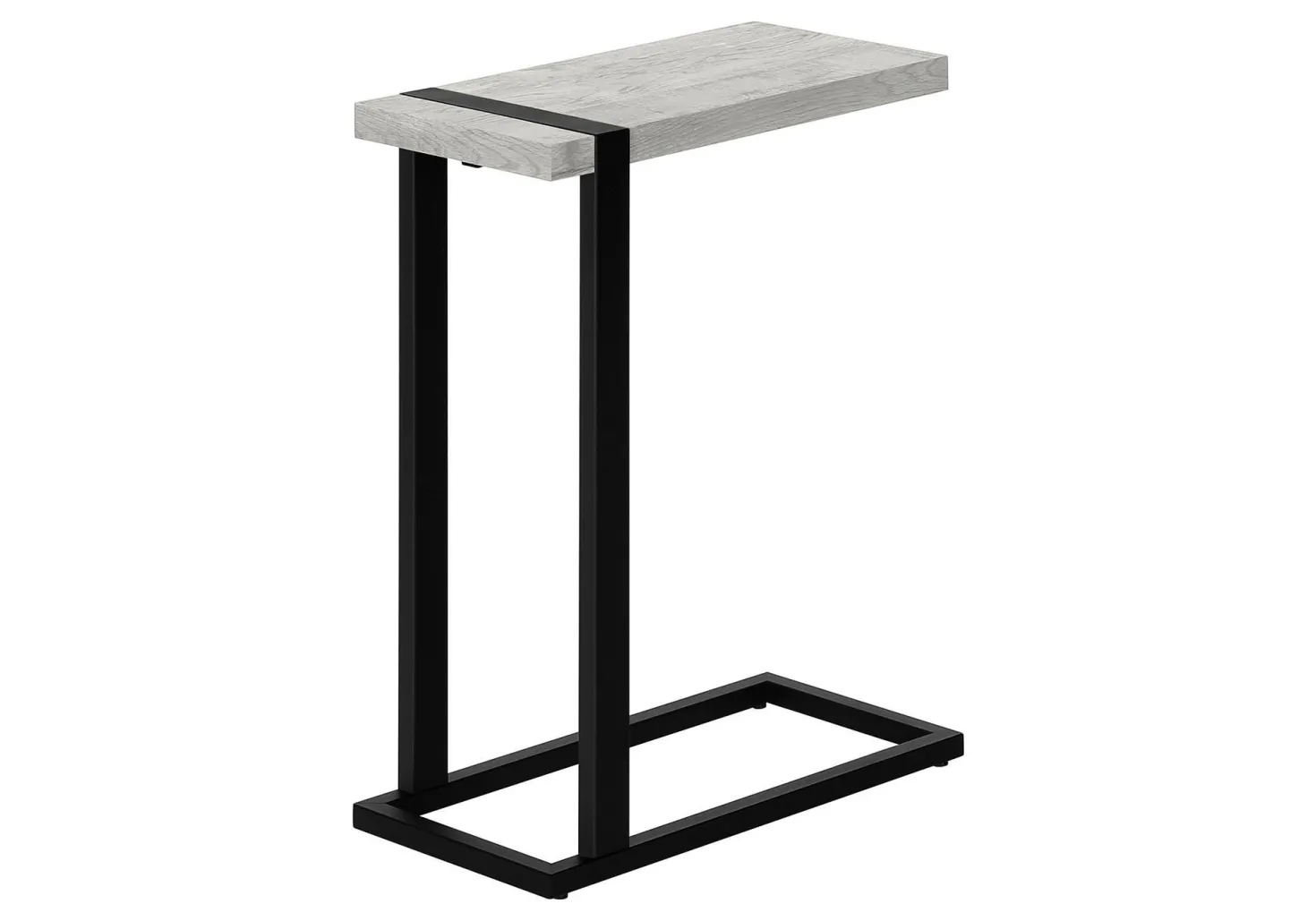 Table d'appoint en c - dessus épais, rectangulaire - 25"H - faux bois récupé - Monarch