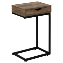 Table d'appoint en c - 1 tiroir de rangement traversant, rectangulaire - 25