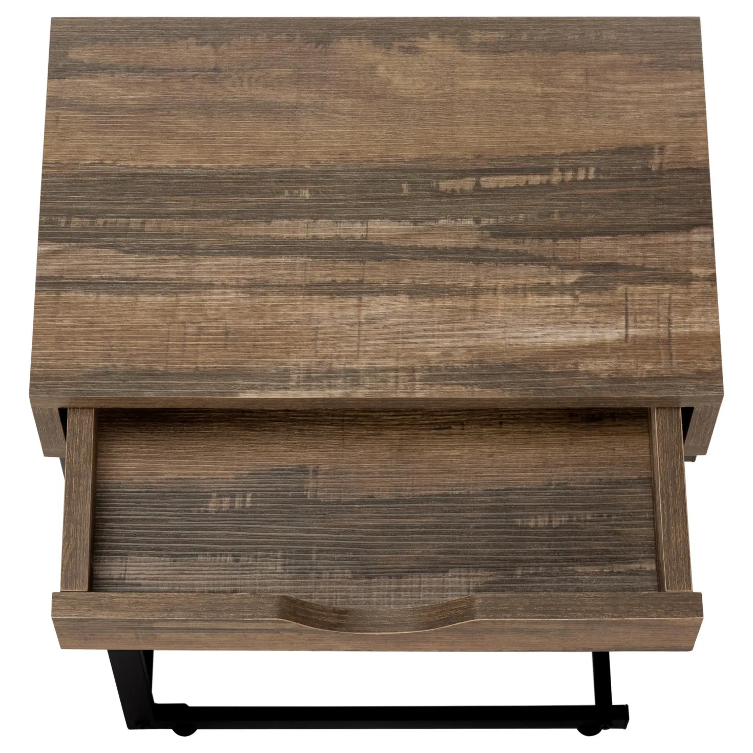 Table d'appoint en c - 1 tiroir de rangement traversant, rectangulaire - 25" - Monarch