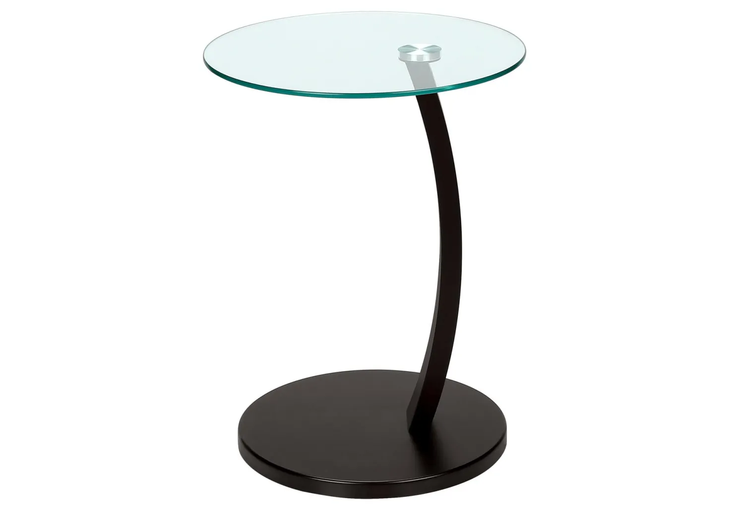 Table d'appoint - espresso avec verre trempé - Monarch