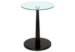 Table d'appoint - espresso avec verre trempé - Monarch