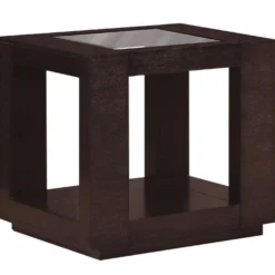 Table d'appoint - espresso, centre en verre plaque - Monarch
