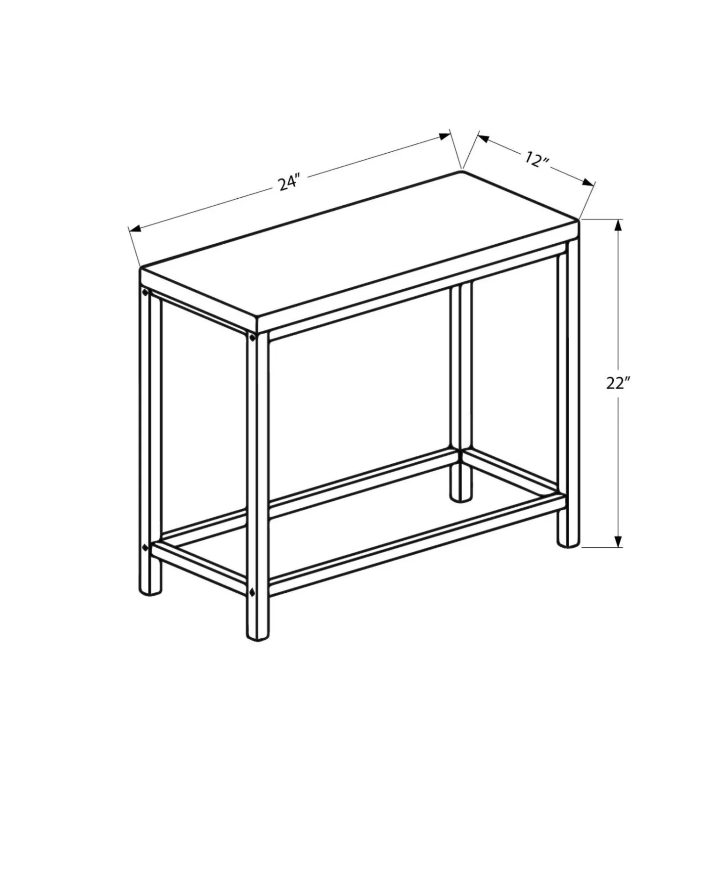 Table d'appoint - gris, dessus tuile bleu, argent - Monarch