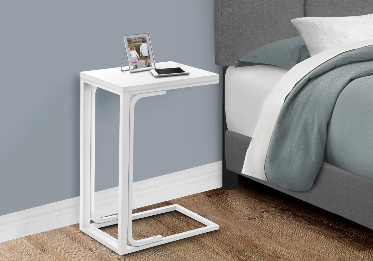 Table d'appoint - 25"H, blanc, métal blanc - Monarch