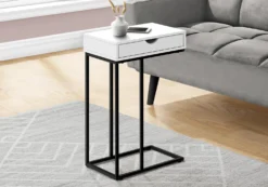 Table d'appoint - 25"H, blanc, métal noir - Monarch