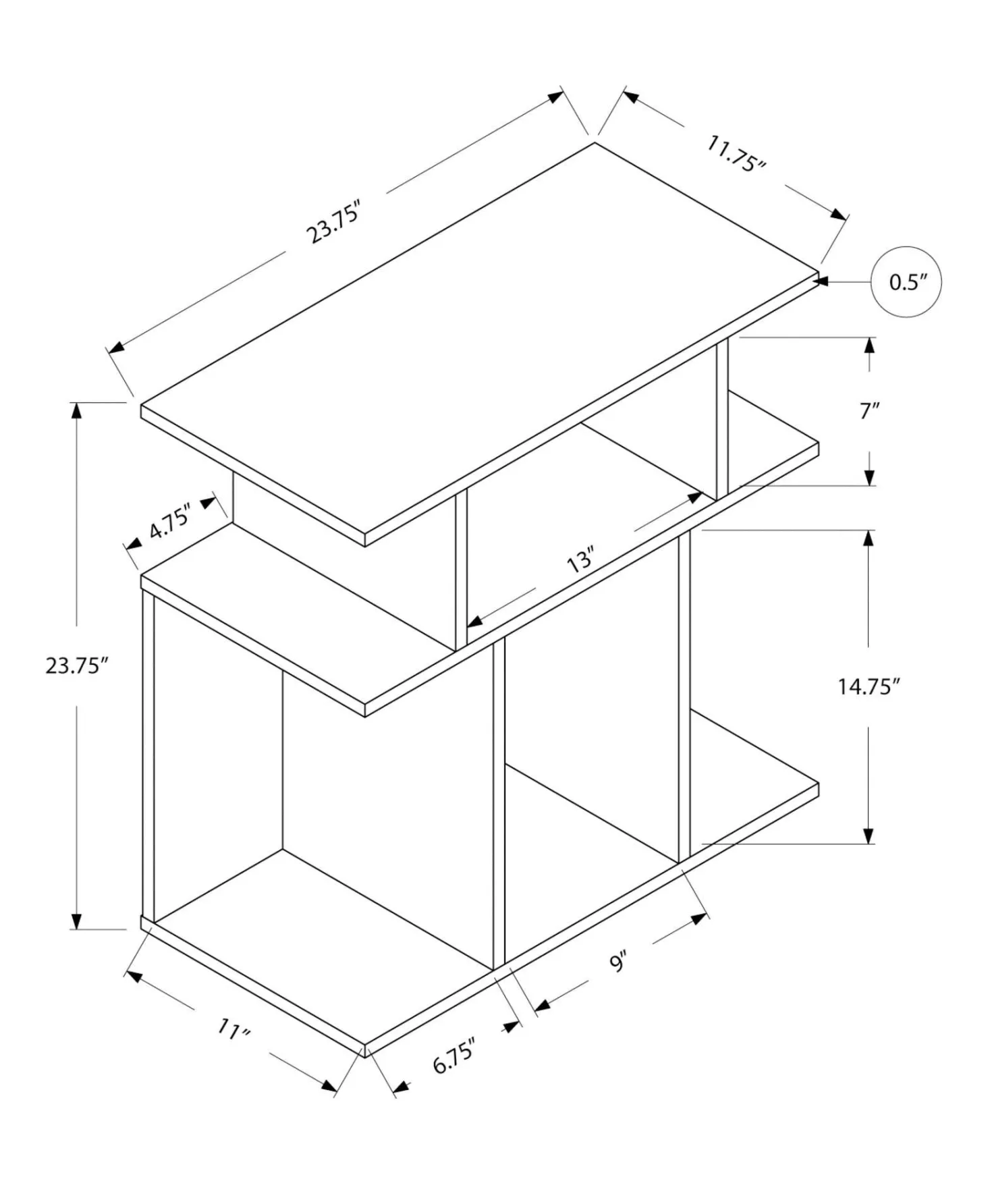 Table d'appoint - 24"H, espresso - Monarch