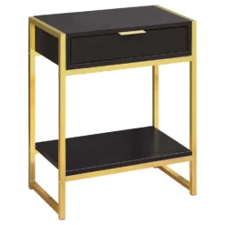 Table d'appoint - 24"H, espresso, métal or - Monarch