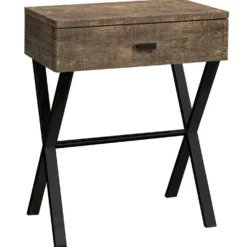 Table d'appoint - 24"H, faux bois brun, métal noir - Monarch