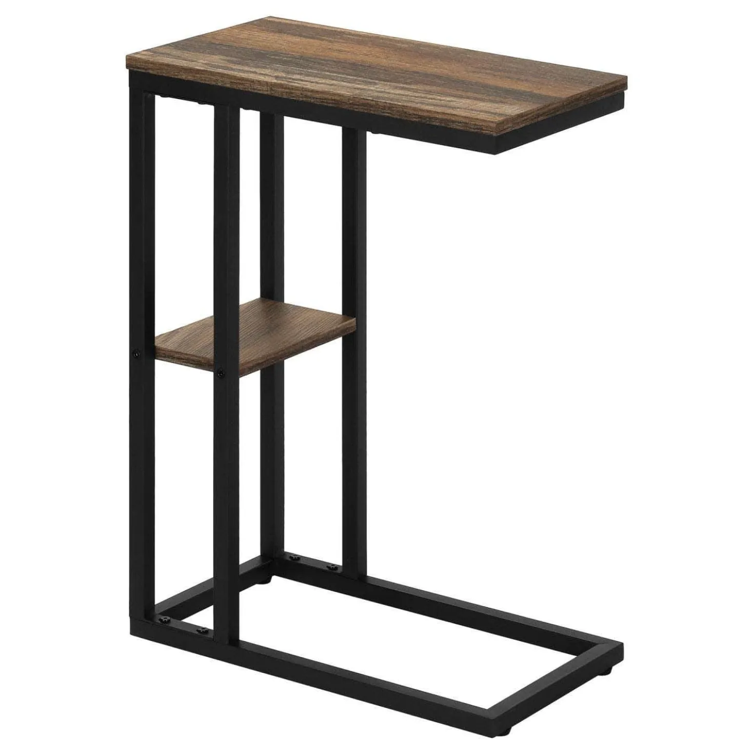 Table d'appoint - 25"H, faux bois brun, métal noir - Monarch