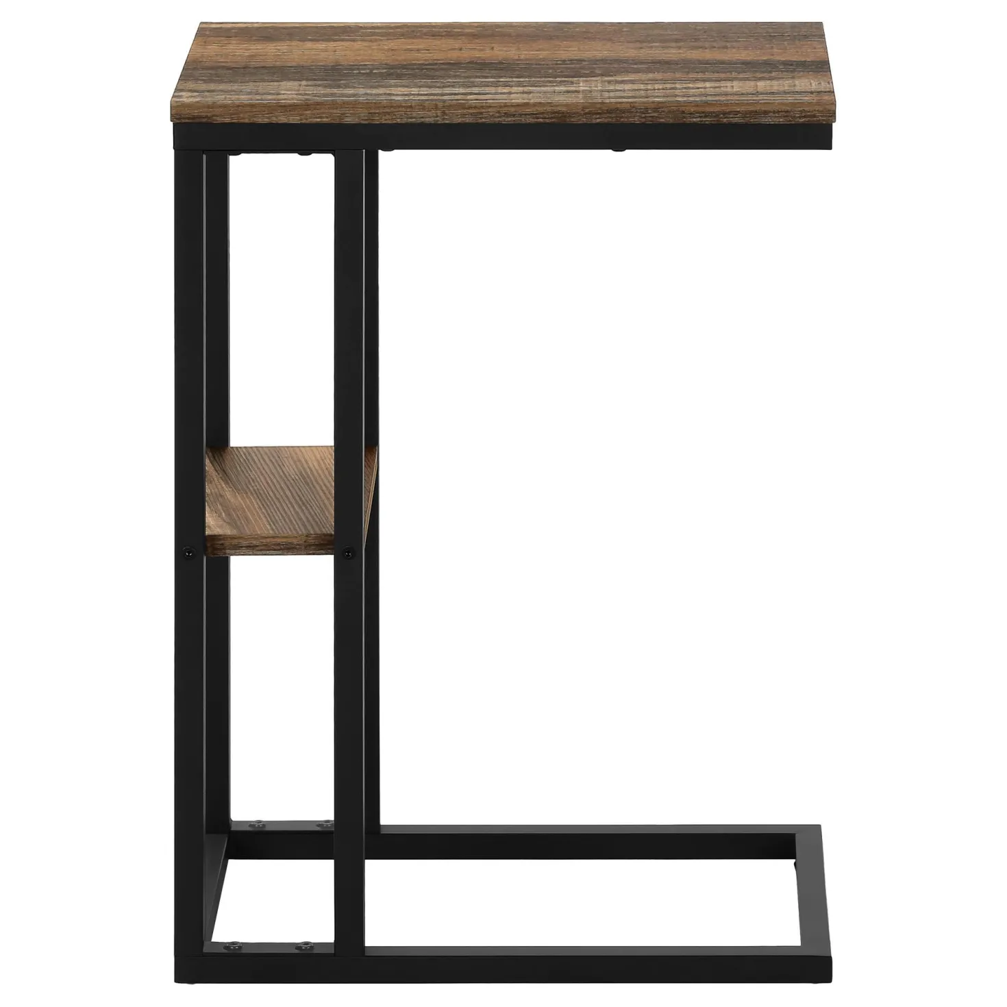 Table d'appoint - 25"H, faux bois brun, métal noir - Monarch