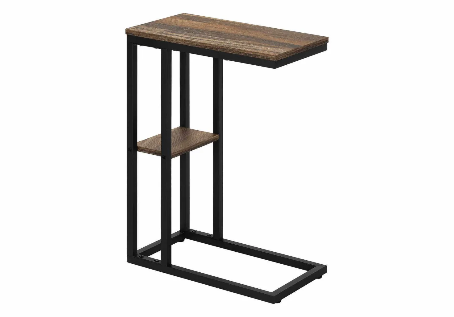 Table d'appoint - 25"H, faux bois brun, métal noir - Monarch