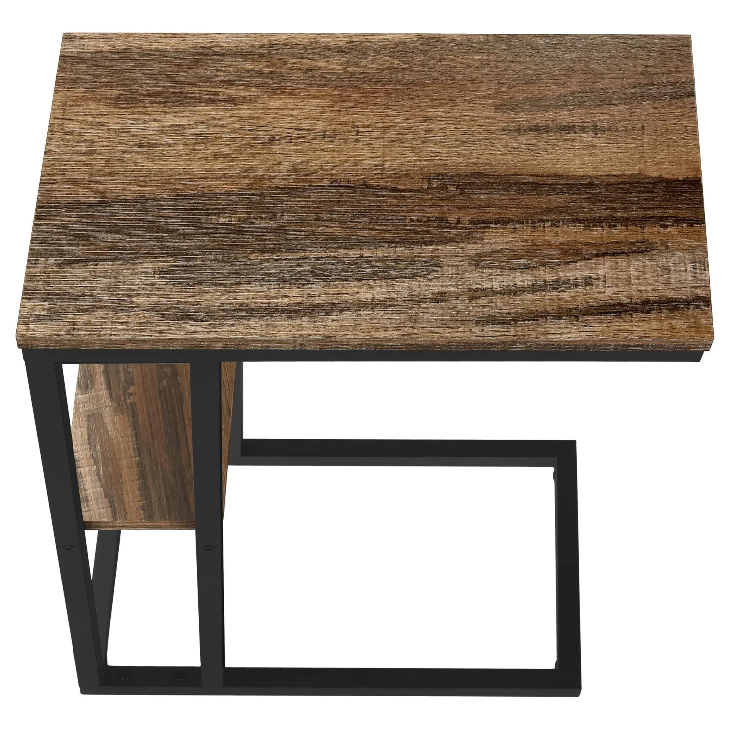 Table d'appoint - 25"H, faux bois brun, métal noir - Monarch
