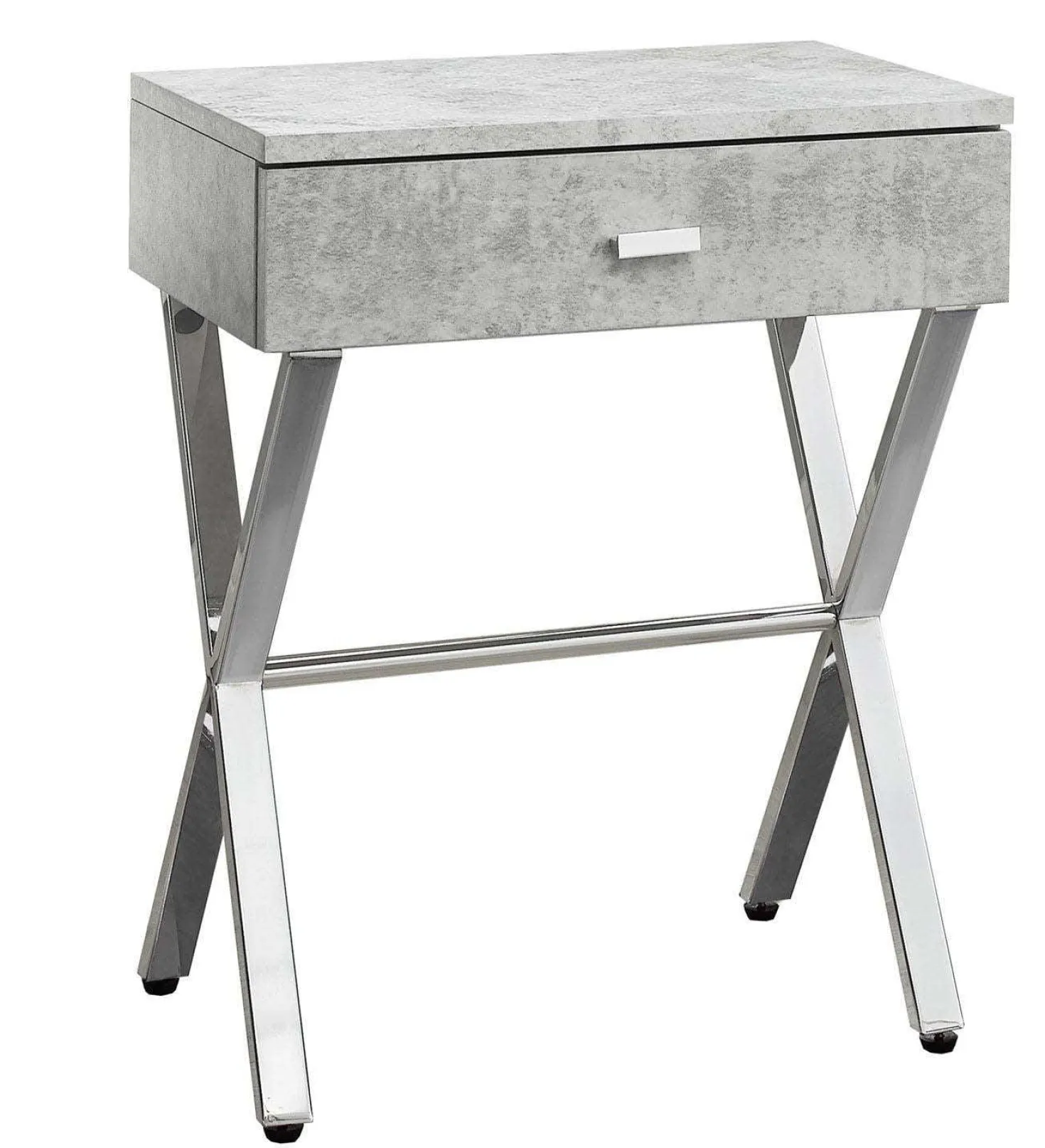 Table d'appoint - 24"H, gris cimente, métal chrome - Monarch