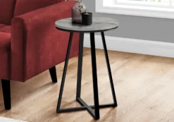Table d'appoint - 22"H, gris, métal noir - Monarch