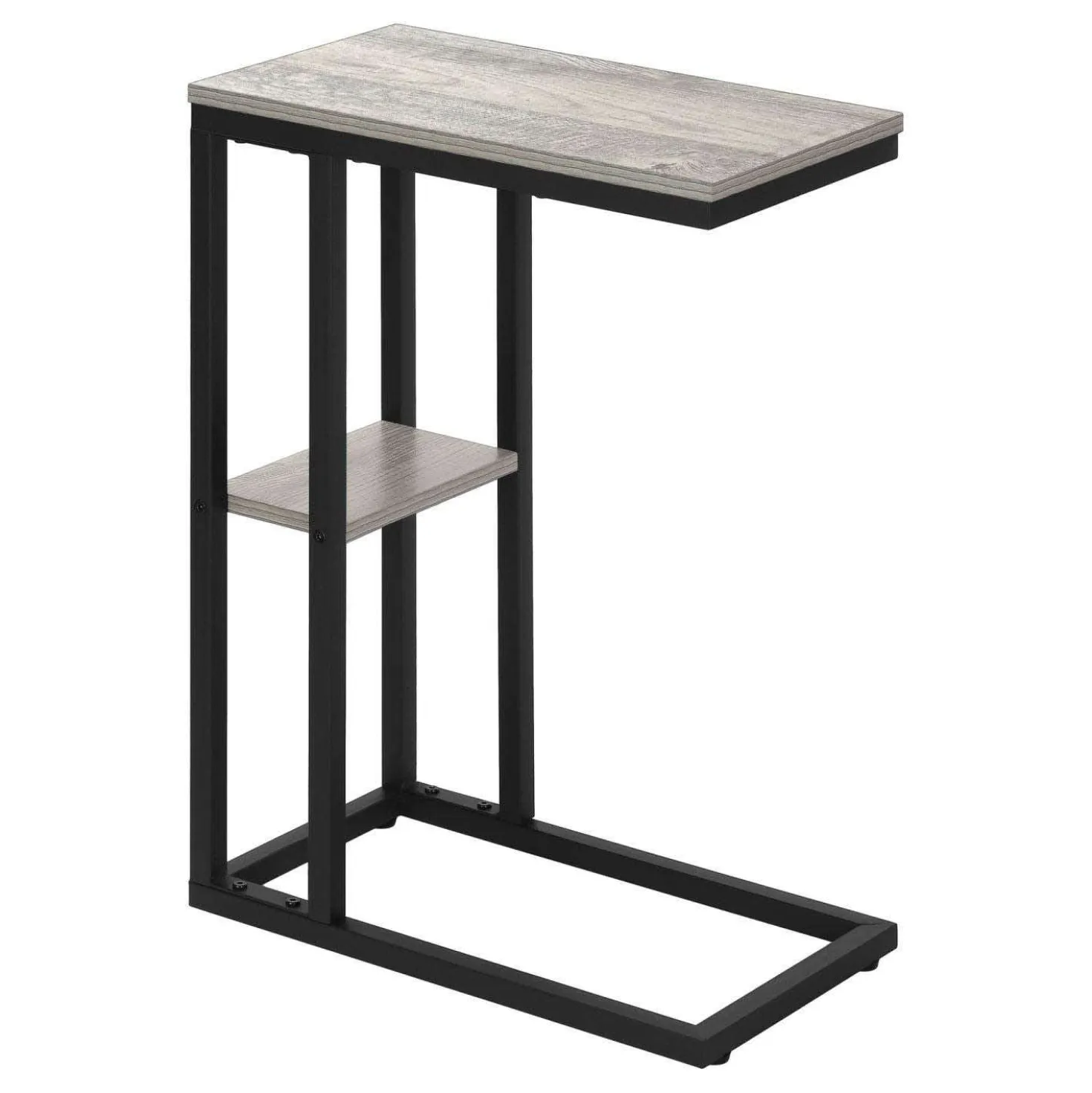 Table d'appoint - 25"H, gris, métal noir - Monarch