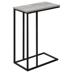 Table d'appoint - 25"H, gris, métal noir - Monarch