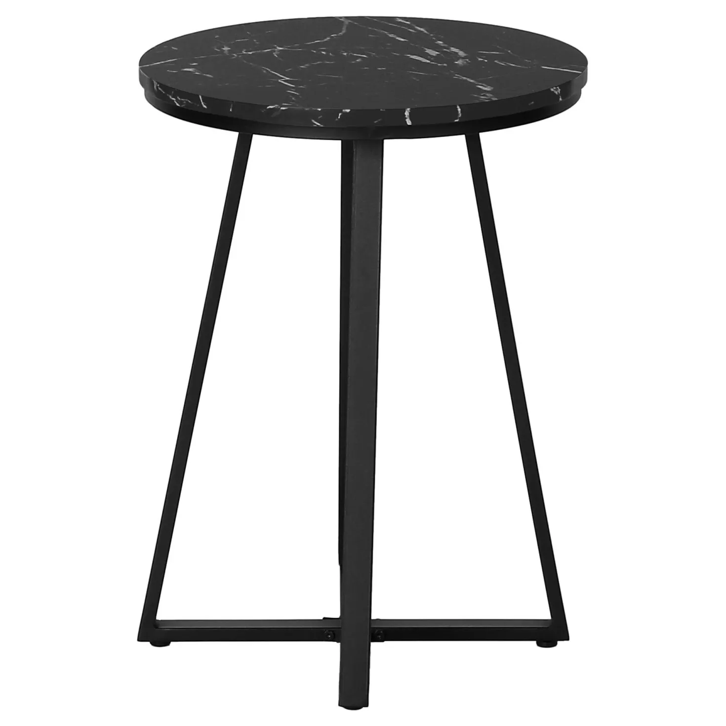 Table d'appoint - 22"H, marbre noir, métal noir - Monarch