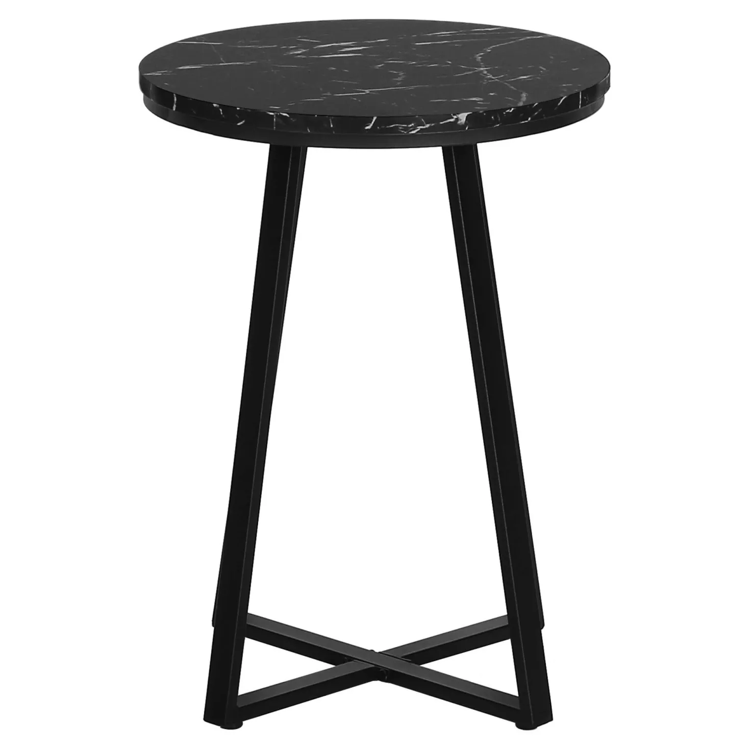 Table d'appoint - 22"H, marbre noir, métal noir - Monarch
