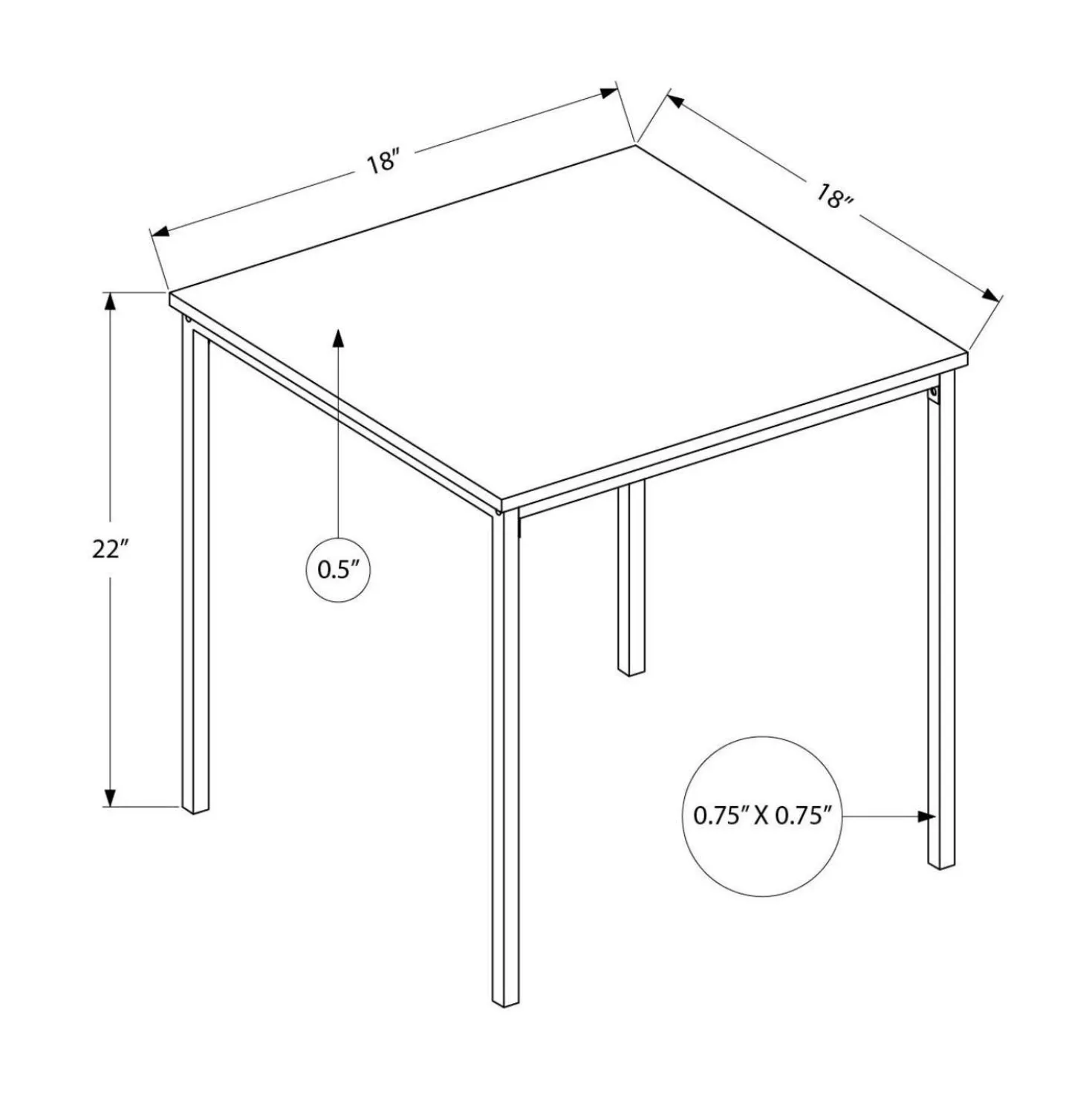 Table d'appoint 22"H - Monarch