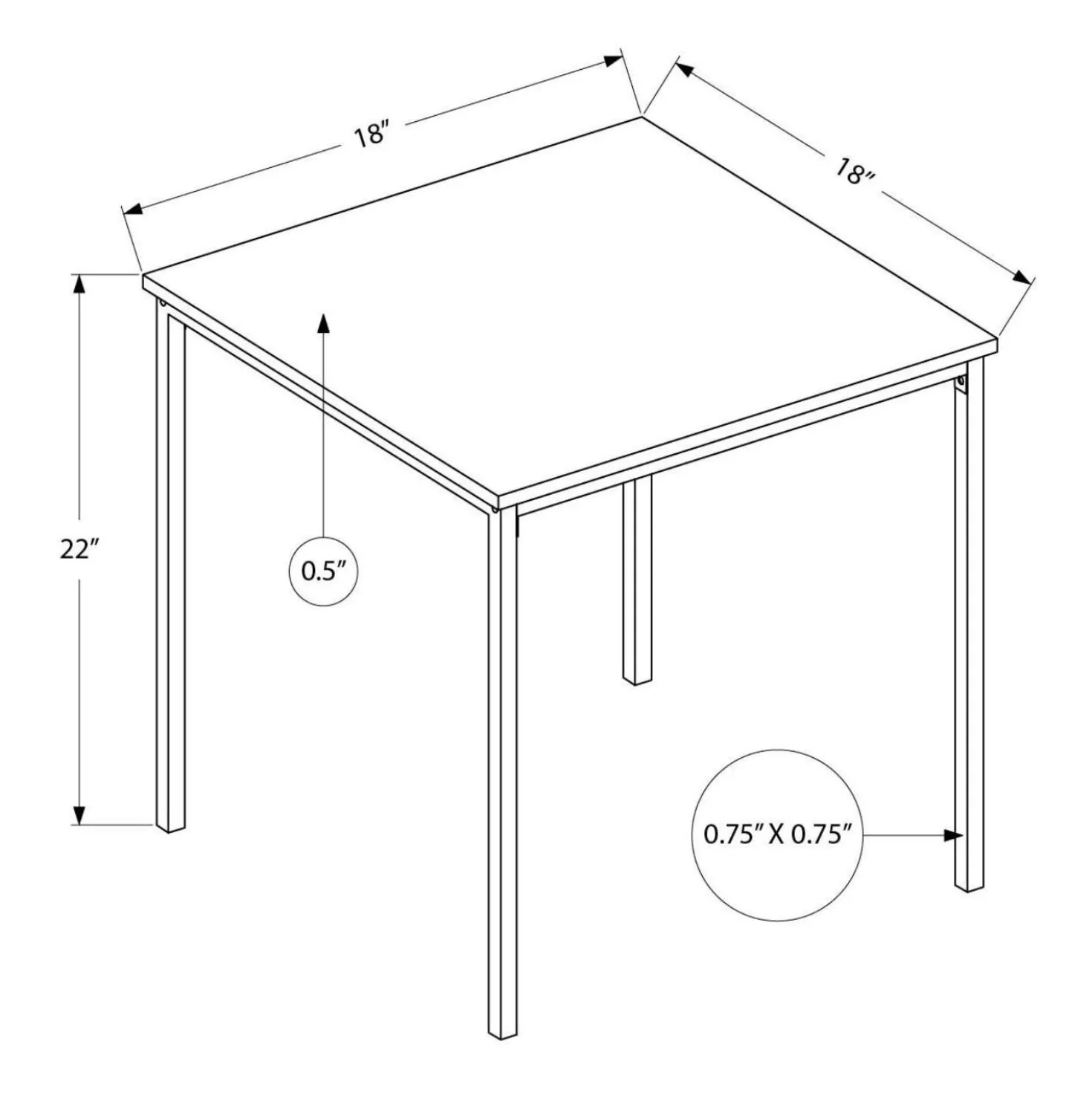 Table d'appoint 22"H - Monarch