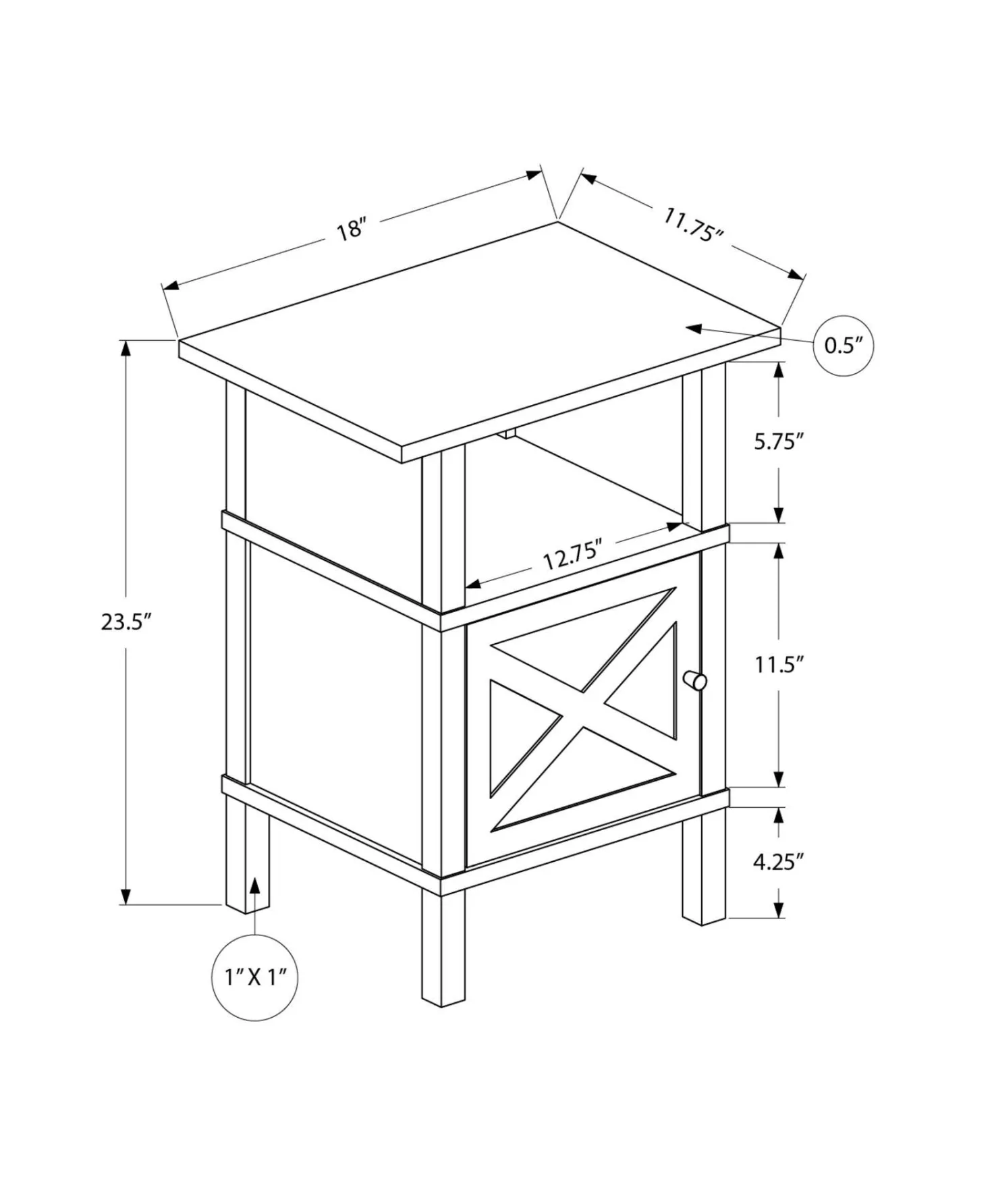 Table d'appoint 24"H - Monarch