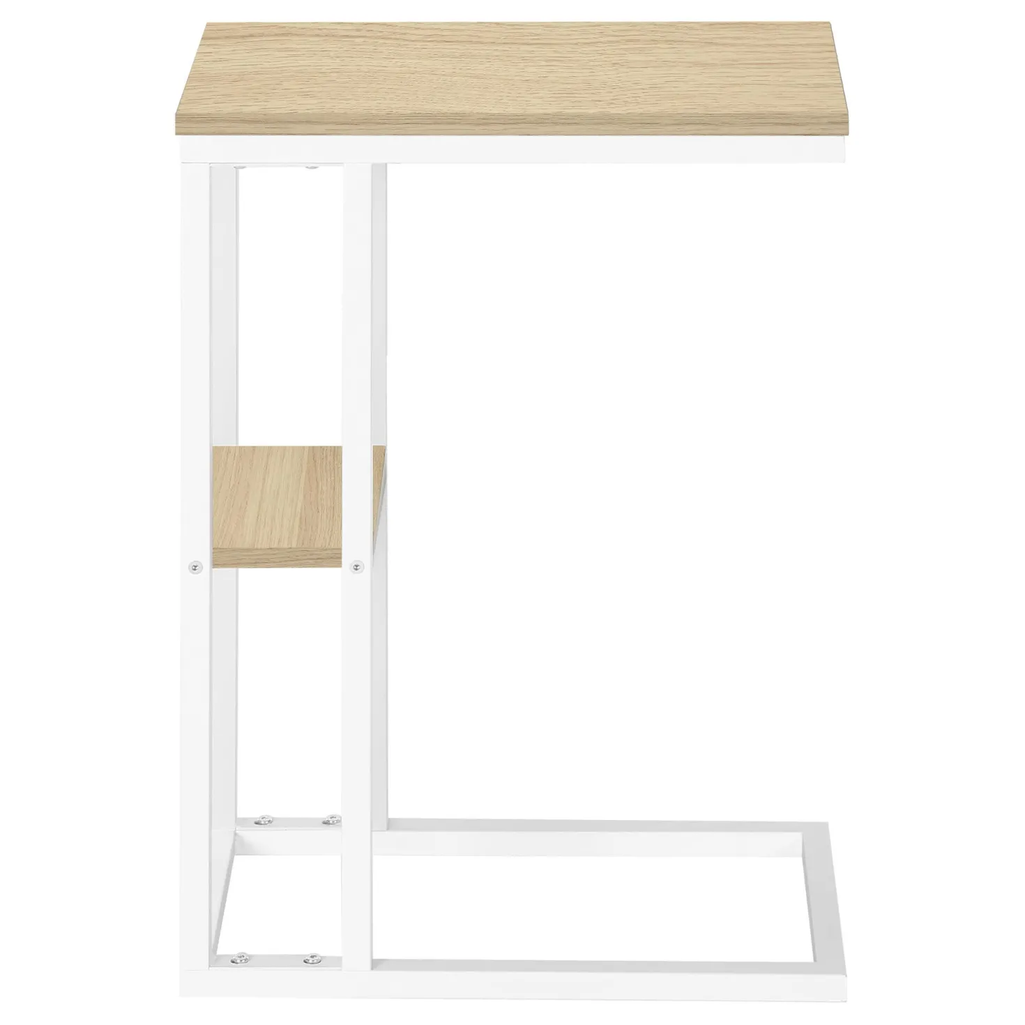 Table d'appoint - 25"H, naturel, métal blanc - Monarch