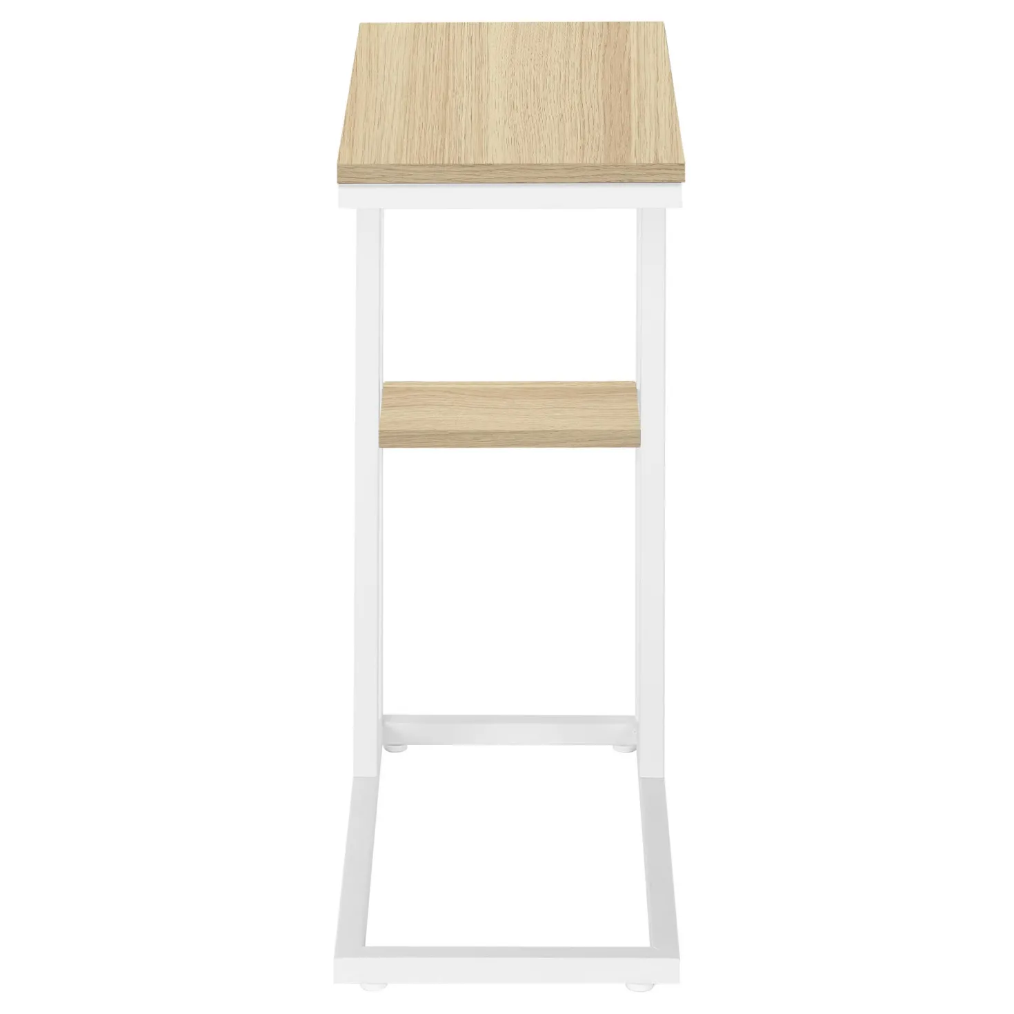 Table d'appoint - 25"H, naturel, métal blanc - Monarch