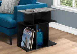 Table d'appoint - 24"H, noir, dessus gris - Monarch
