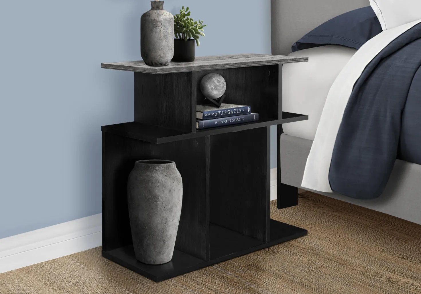 Table d'appoint - 24"H, noir, dessus gris - Monarch