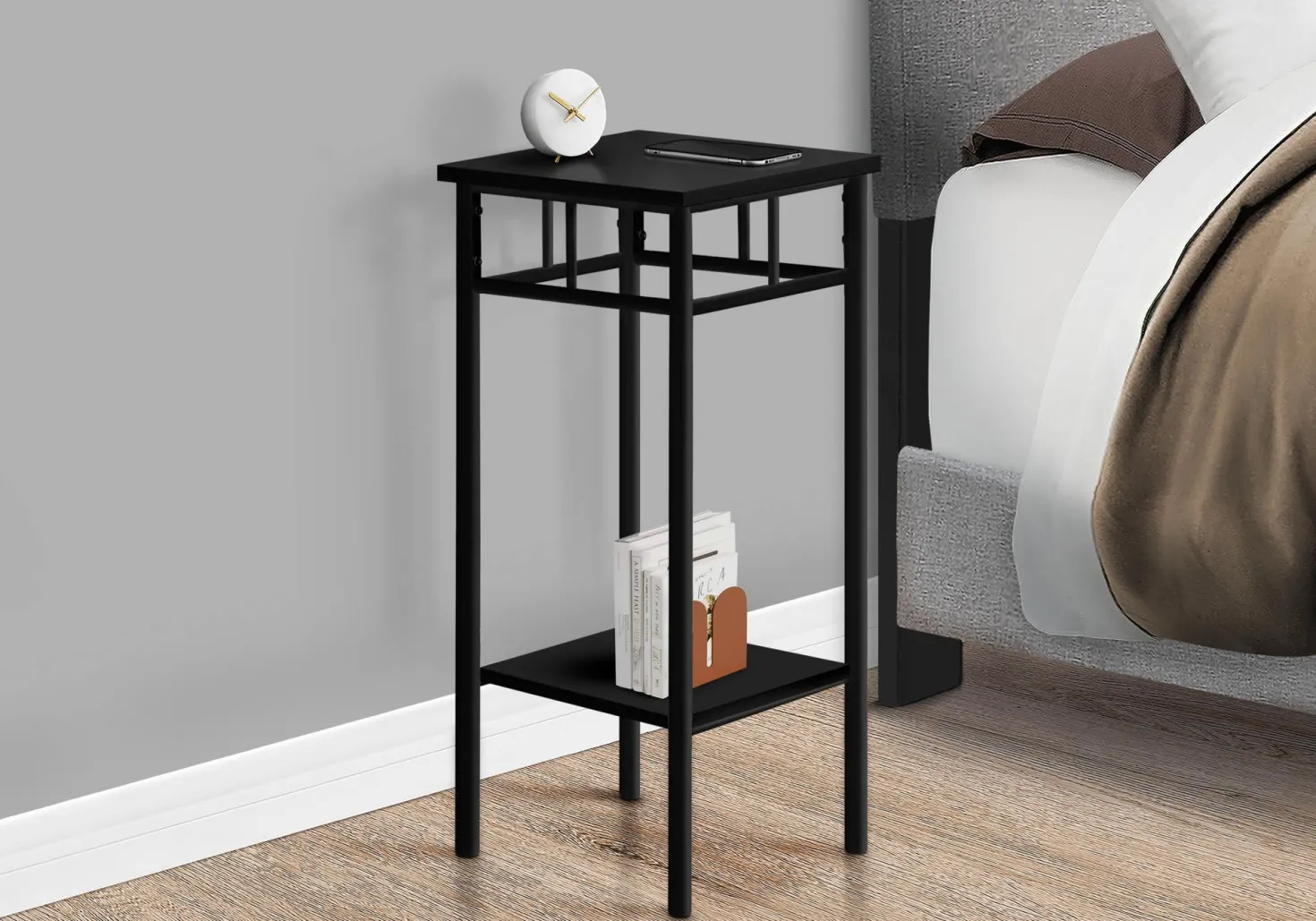 Table d'appoint - 28"H, noir, métal noir - Monarch