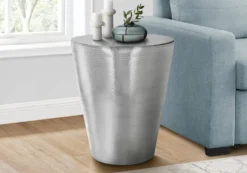 Table d'appoint - 22"H, table de bout drum métal chrome - Monarch