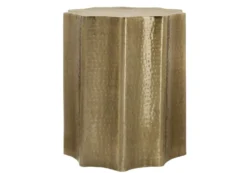 Table d'appoint - 22"H, table de bout drum métal doré - Monarch