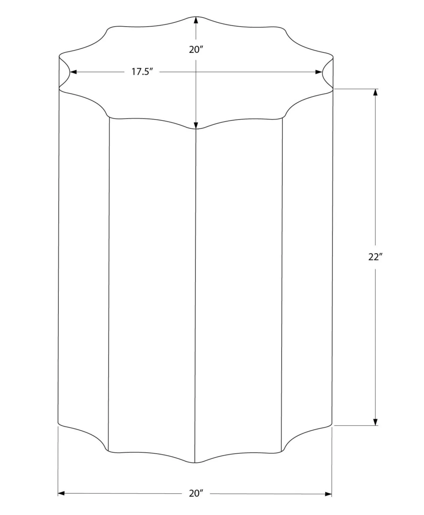 Table d'appoint - 22"H, table de bout drum métal doré - Monarch