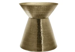 Table d'appoint - 22"H, table de bout drum métal doré - Monarch
