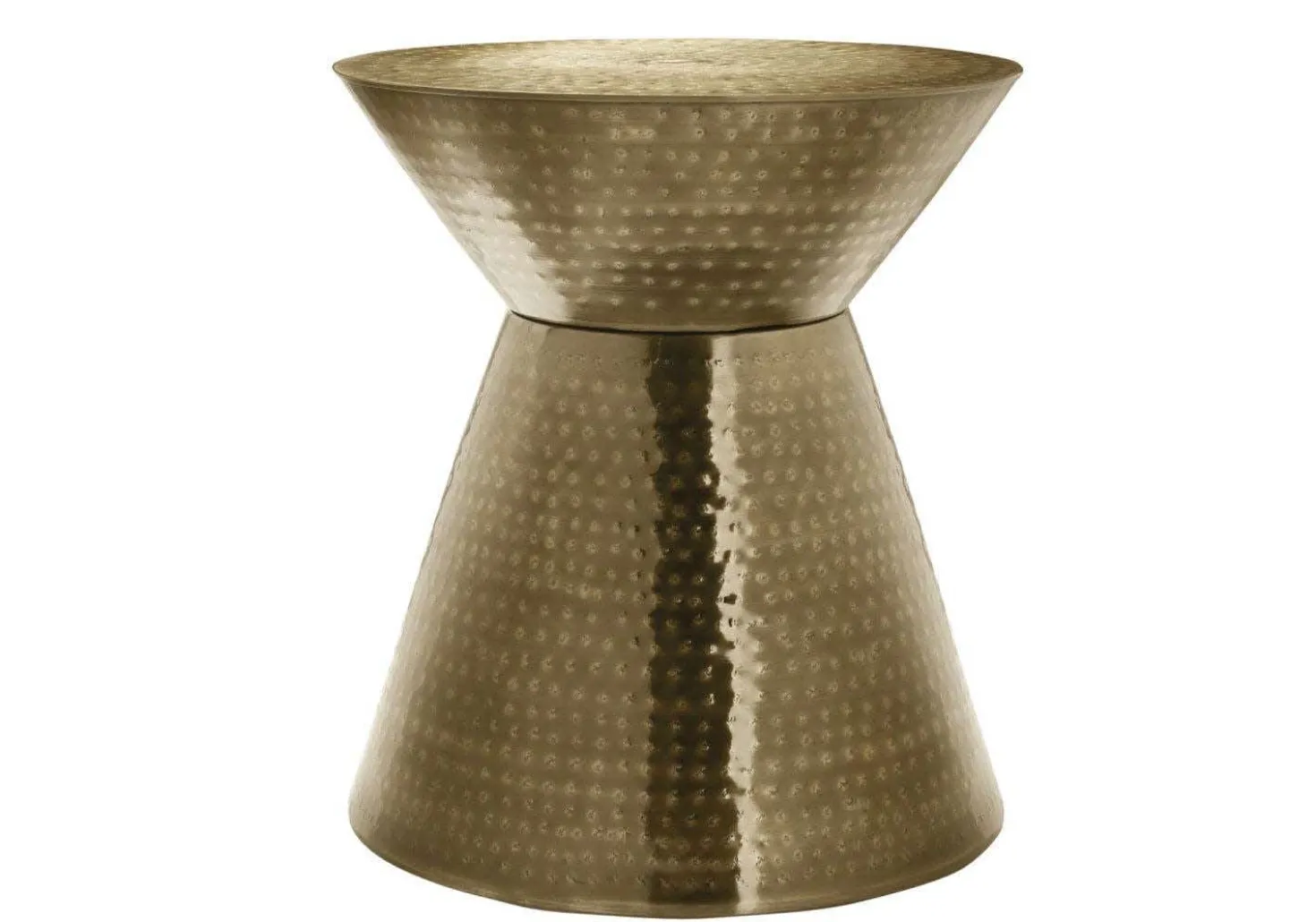 Table d'appoint - 22"H, table de bout drum métal doré - Monarch