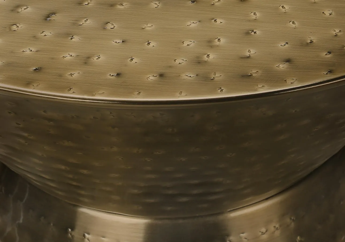 Table d'appoint - 22"H, table de bout drum métal doré - Monarch