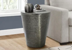 Table d'appoint - 22"H, table de bout drum métal gris - Monarch