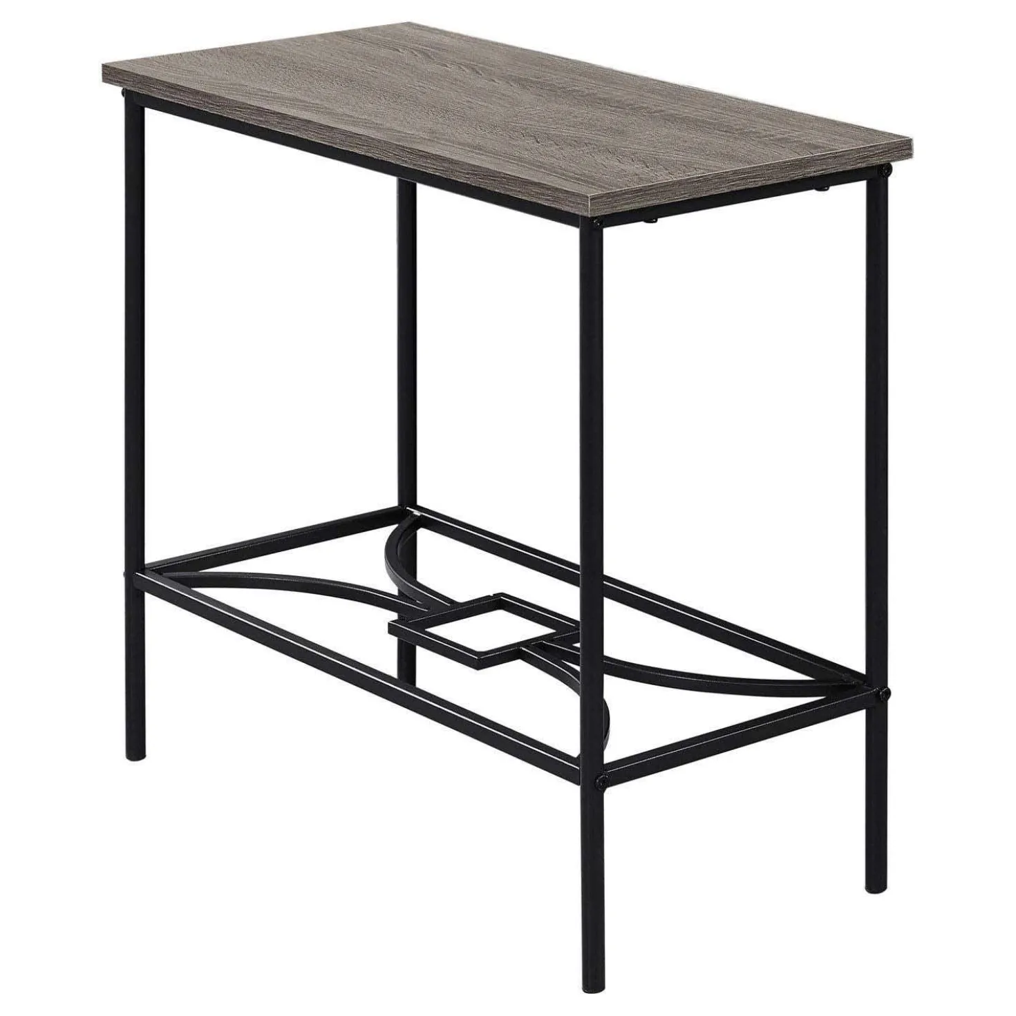 Table d'appoint - 22"H, taupe foncé, métal noir - Monarch