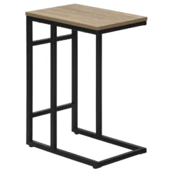 Table d'appoint - 24"H, taupe foncé, métal noir - Monarch