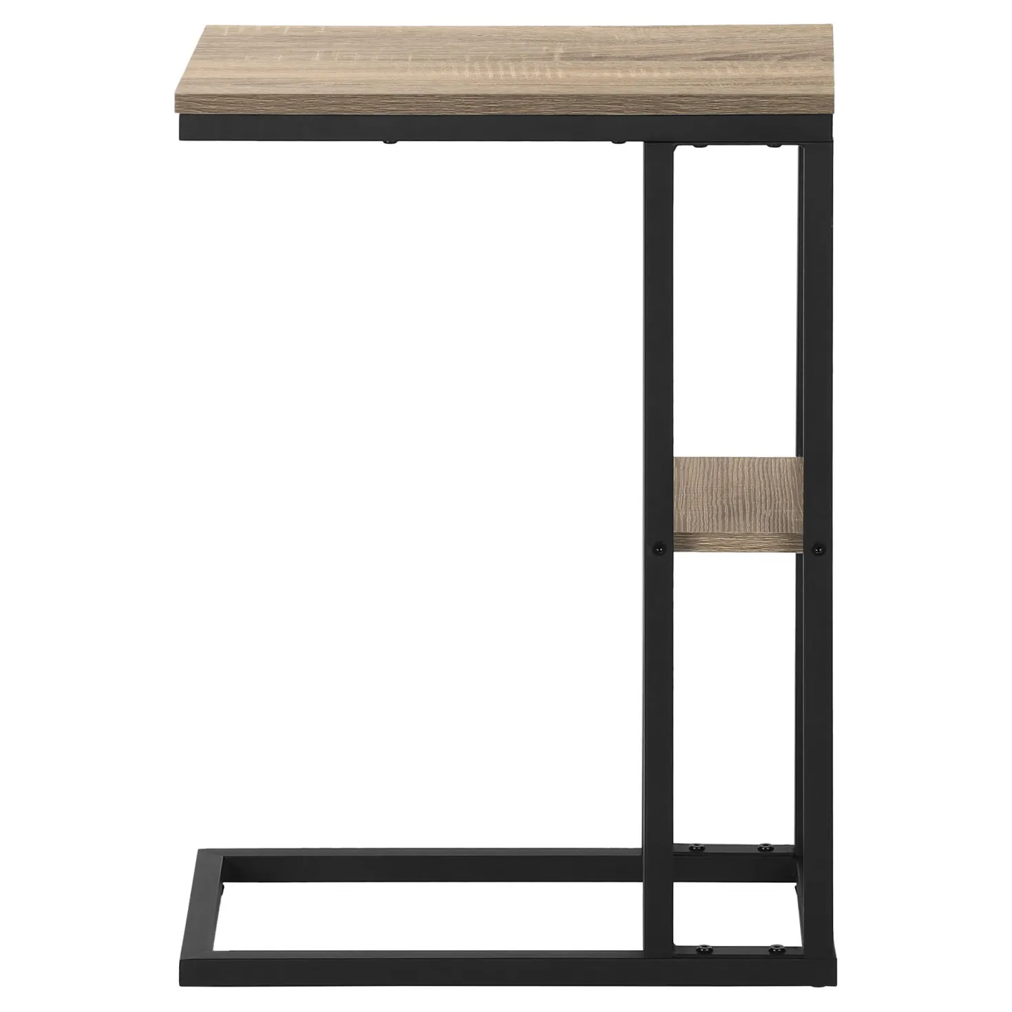 Table d'appoint - 25"H, taupe foncé, métal noir - Monarch